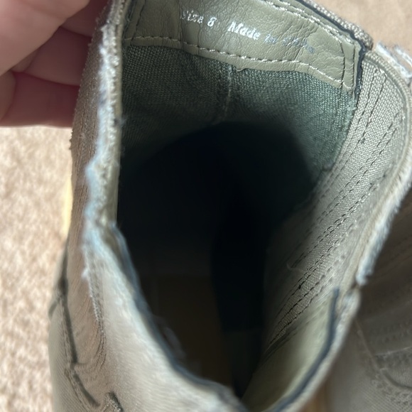 Dolce Vita Caster Heeled Ankle Booties Sage Canvas - Picture 9 of 10